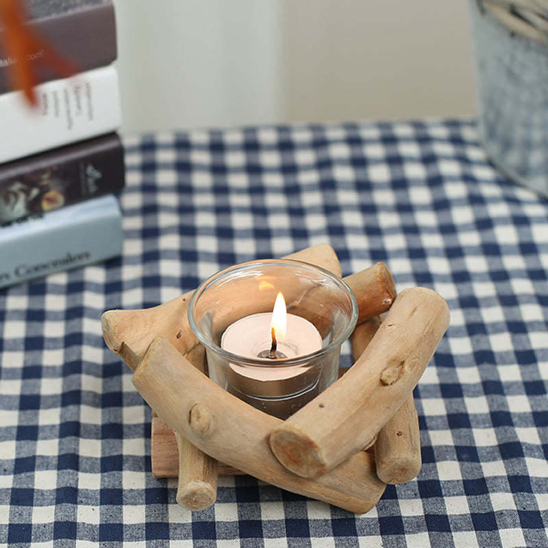 Wood Candlestick Home Candle Holder Decoration