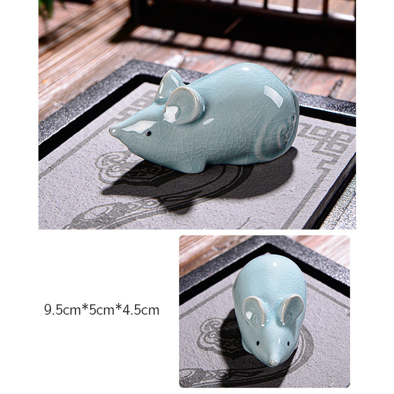 Chinese Zodiac Wealth Ceramic Tea Pet Home Figurine Decoration