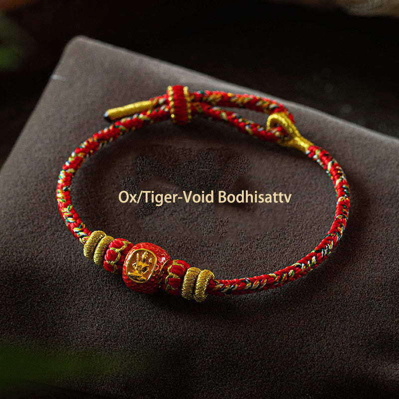 999 Gold Chinese Zodiac Natal mystic zen Year of the Snake Luck Handcrafted Rope Bracelet