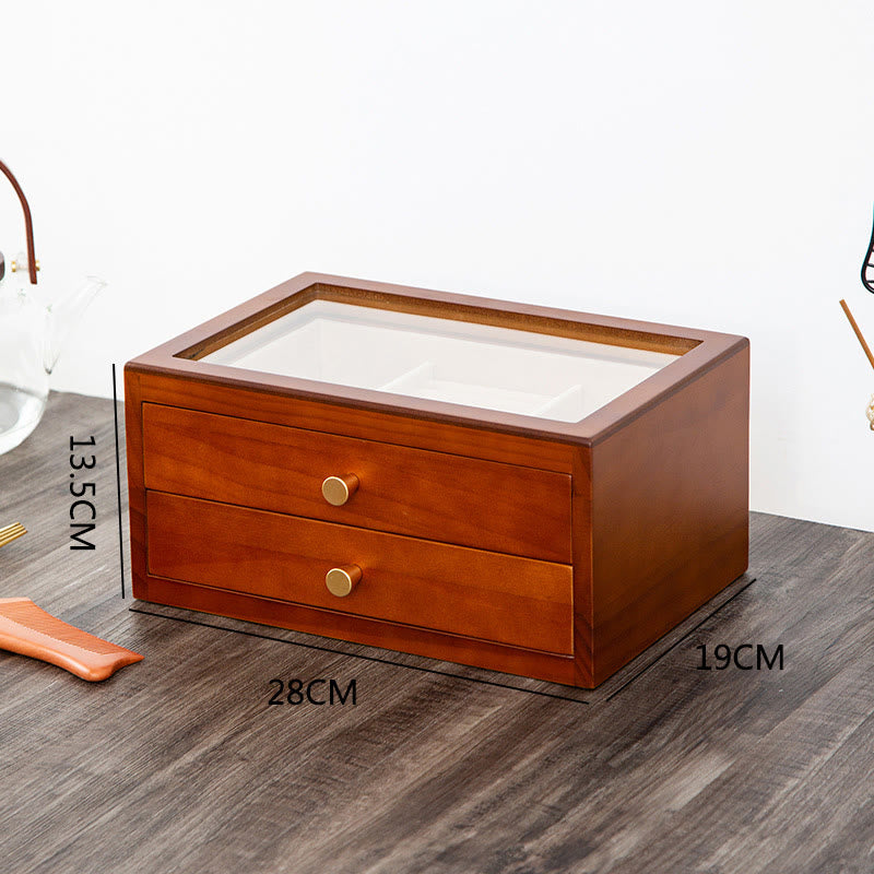 Retro Solid Wood Jewelry Box Jewelry Storage Box With Drawer
