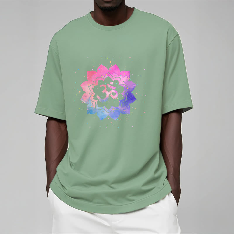 Om Colorful Lotus Cotton Tee T-shirt