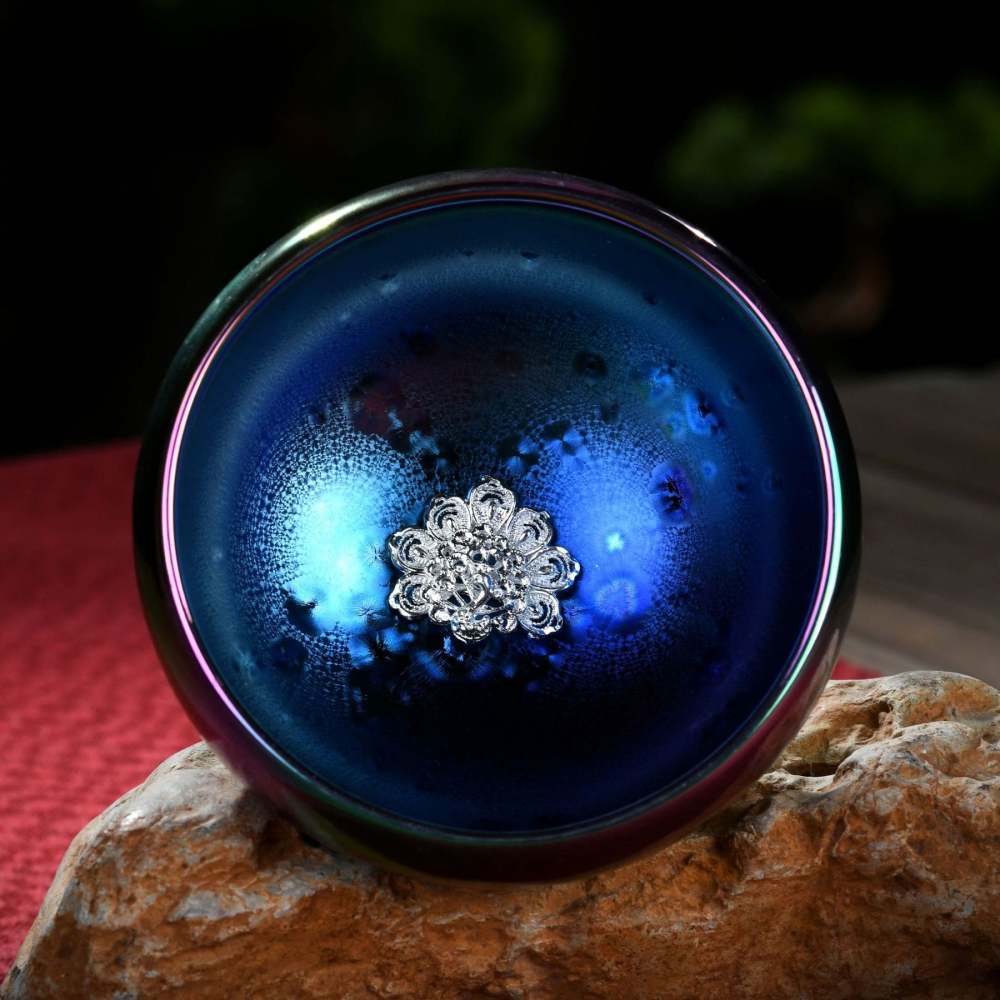 Lotus Dragon Phoenix Koi Fish Peacock Chinese Jianzhan Inlaid Kiln Change Ceramic Teacup Kung Fu Tea Cup