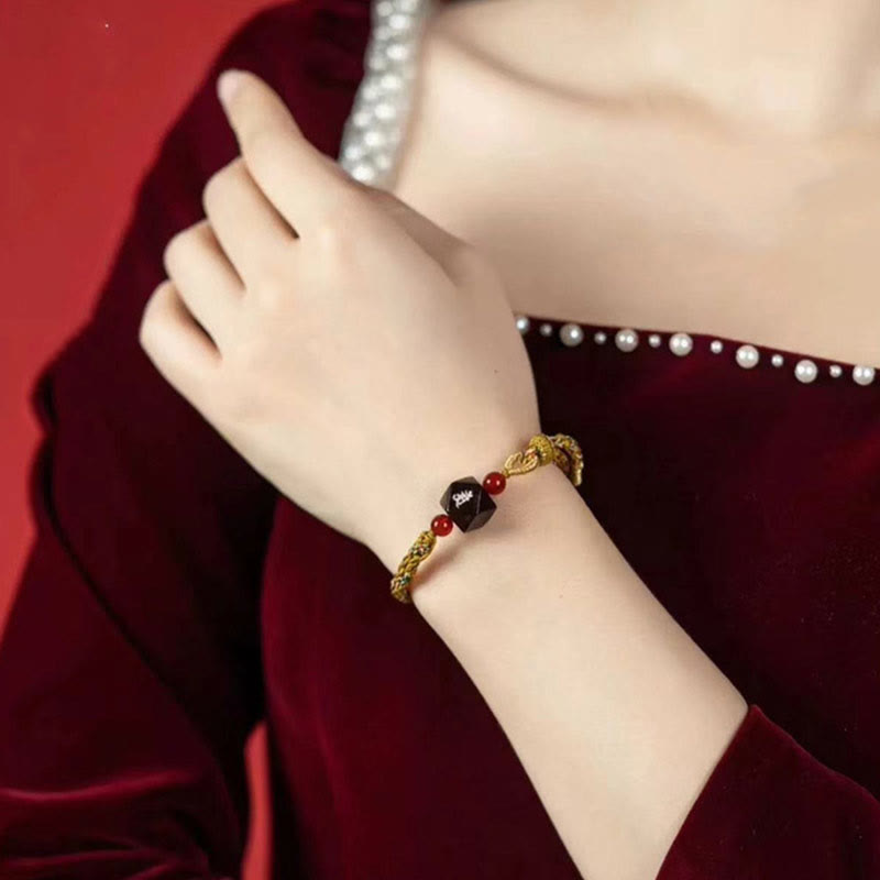 Chinese Zodiac Natal mystic zen Small Leaf Red Sandalwood Red String Protection Bracelet