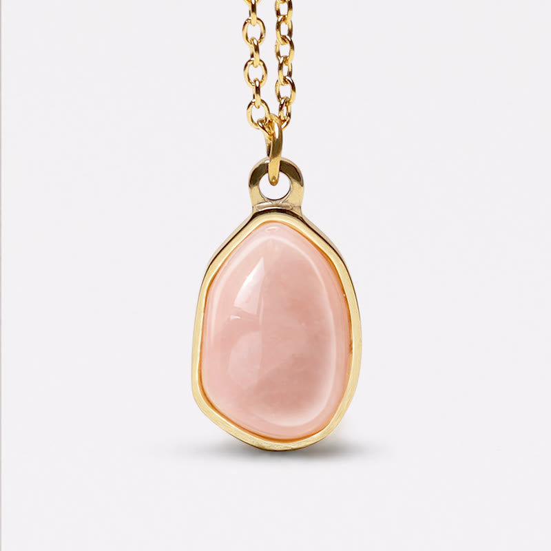 Natural Green Aventurine Amethyst Rose Quartz Blessing Necklace Pendant