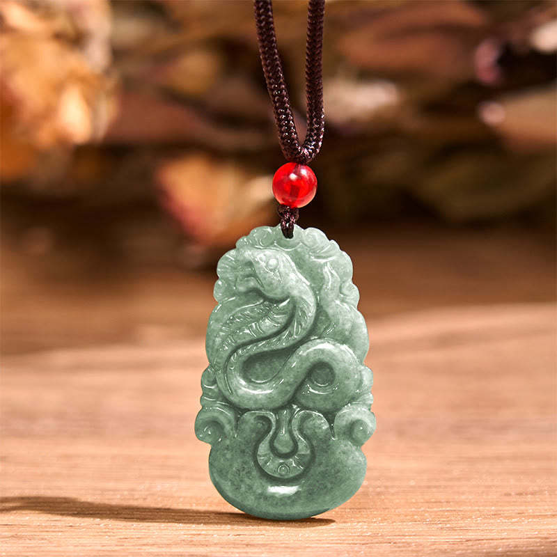 Lucky Healing The Year of The Snake 2025 Jade White Crystal Red String Protection Bundle