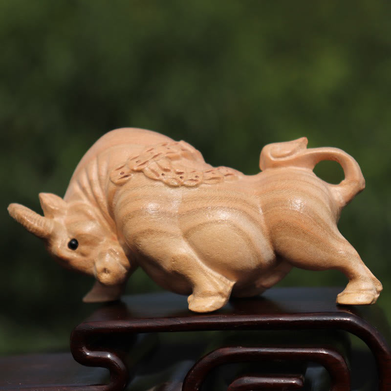 Year Of The Snake Chinese Zodiac Fu Character Peach Wood Home Statue Decoration