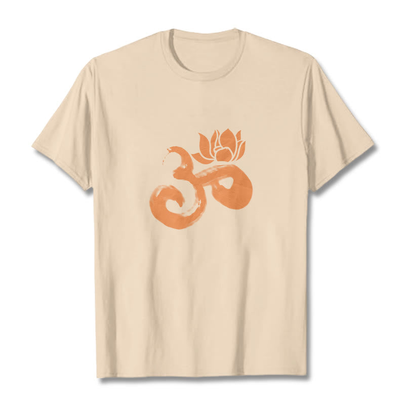 OM Lotus Flower Cotton Tee T-shirt