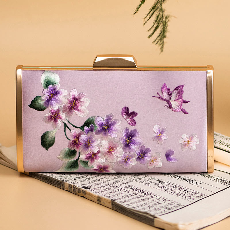 Carnation Peony Begonia Su Embroidery Wedding Shopping Purse Handbag Crossbody Bag