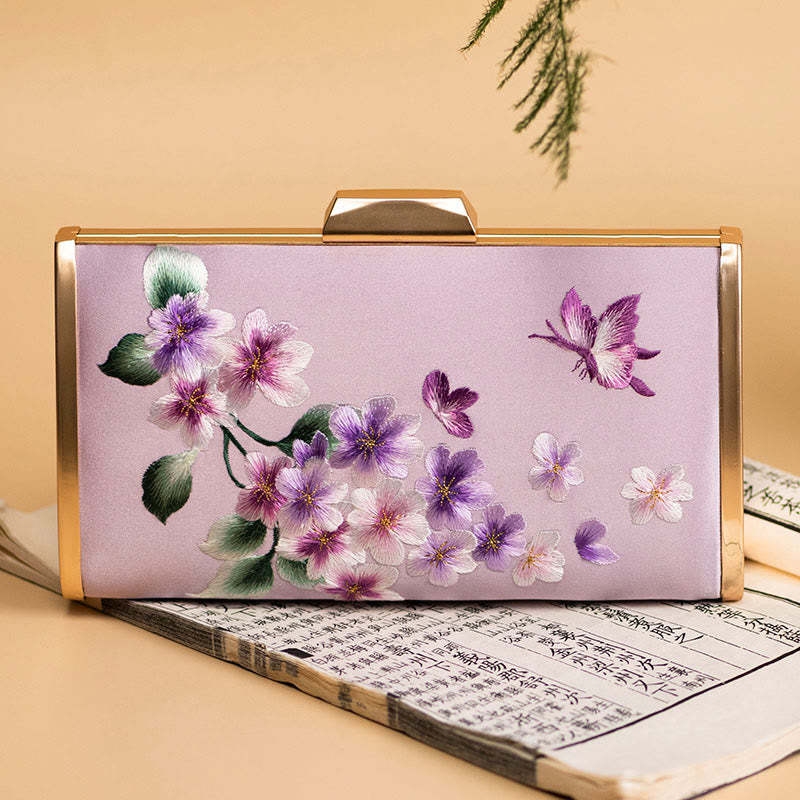 Carnation Peony Begonia Su Embroidery Wedding Shopping Purse Handbag Crossbody Bag