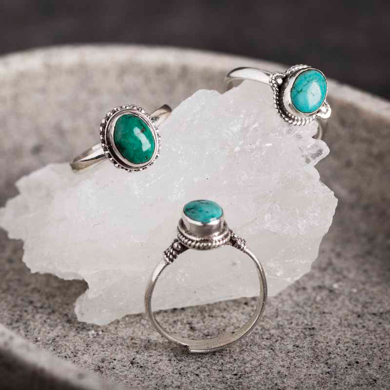 925 Sterling Silver Turquoise Wisdom Love Ring