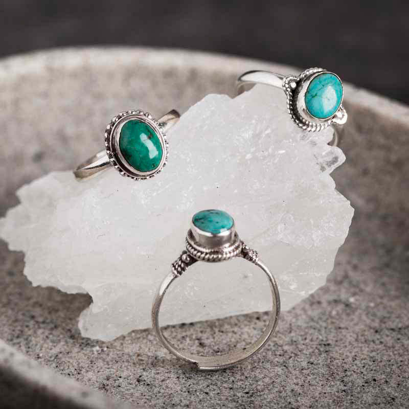 925 Sterling Silver Turquoise Wisdom Love Ring