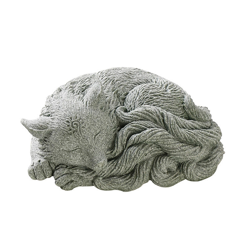 Small Nine Tailed Fox Protection Home Tea Pet Figurine Decoration