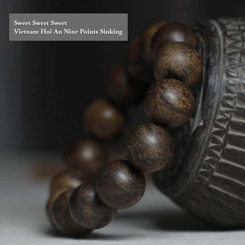 Nine Points Sinking Water Vietnam Hoi An Agarwood Peace Strength Bracelet