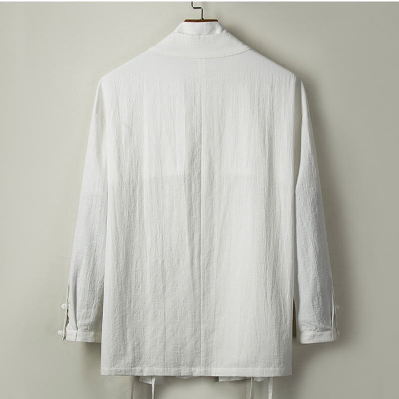 Fall Chinese Hanfu Cotton Linen Men Jacket Clothing