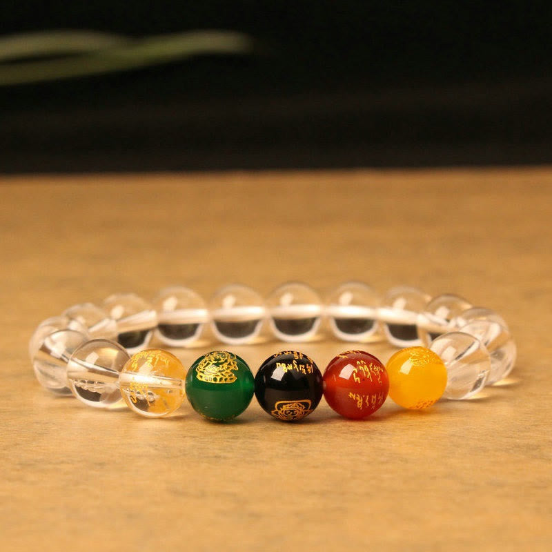 Five Elements God of Wealth Various Agate Crystal Wealth Bracelet
