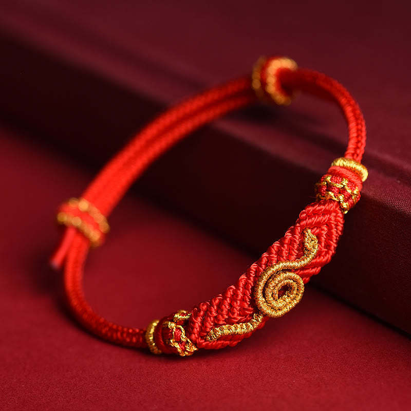 Handmade Red String Eight Thread Peace Knot Year Of The Snake Protection Luck Braided Bracelet