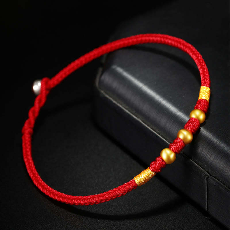 999 Gold Beads Luck King Kong Knot Handmade Braided Protection Bracelet
