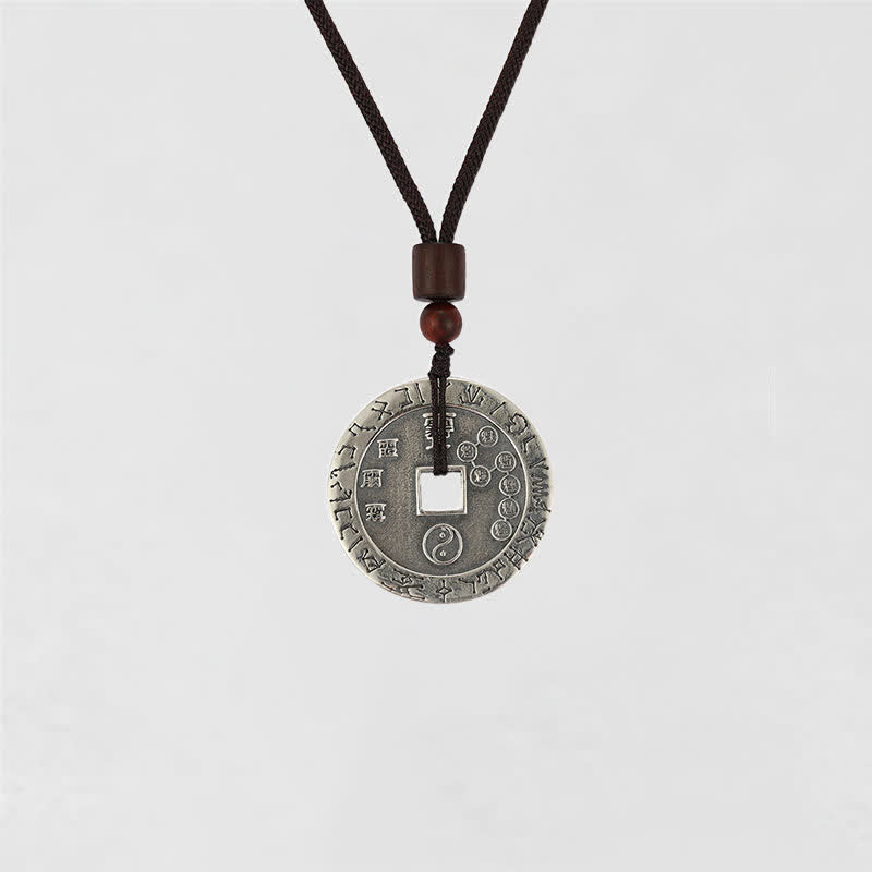 Bagua Yin Yang Copper Coin Star Balance Energy Necklace Pendant