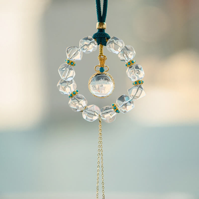 White Crystal Deer Gourd Protection Car Hanging Decoration