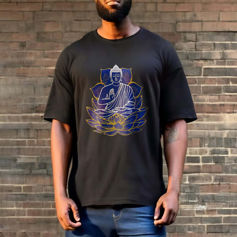 mystic zen Sitting On The Lotus Cotton Tee T-shirt