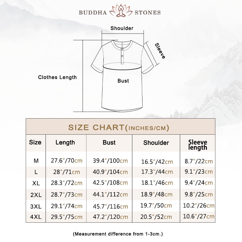 Summer Men's Solid Color Button Short Sleeve Linen Shirt