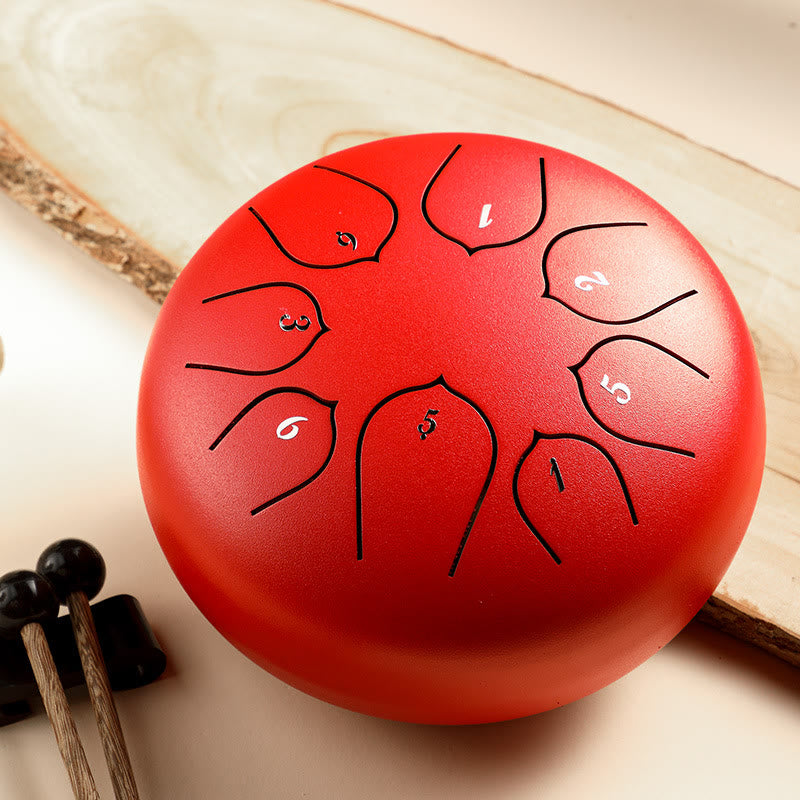 Steel Tongue Drum Sound Healing Meditation Lotus Pattern Drum Kit 8 Note 6 Inch Percussion Instrument