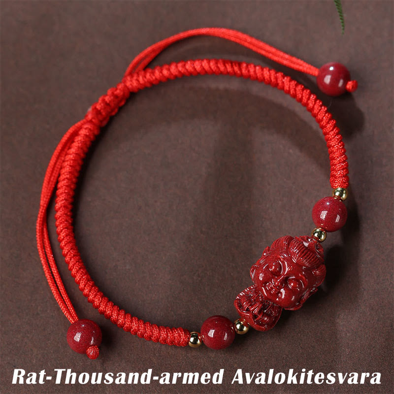 Chinese Zodiac Natal mystic zen Cinnabar Amulet Blessing String Bracelet