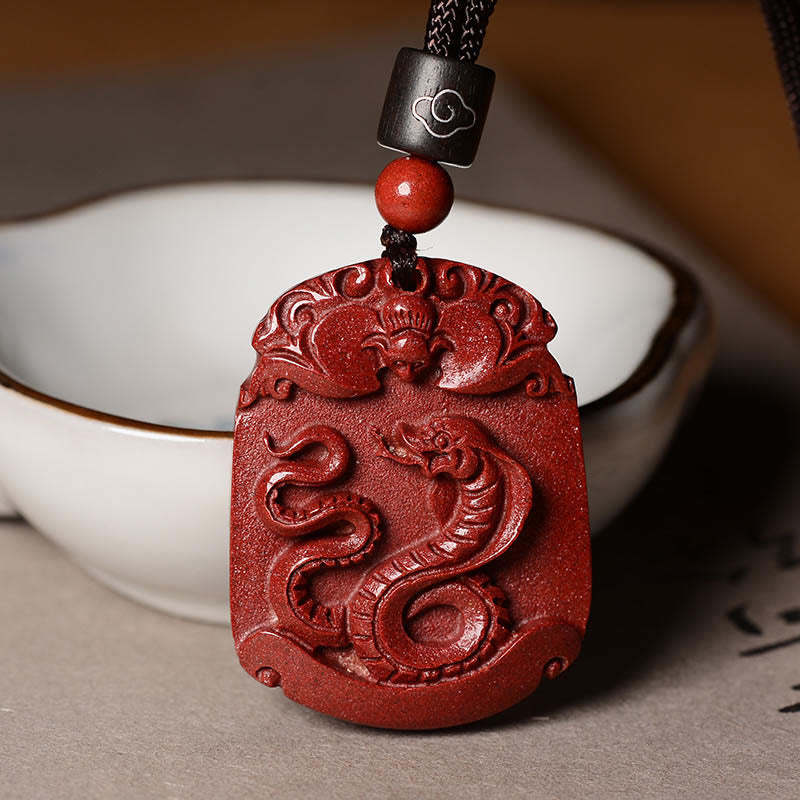 Chinese Zodiac Cinnabar Calm Concentration Necklace Pendant