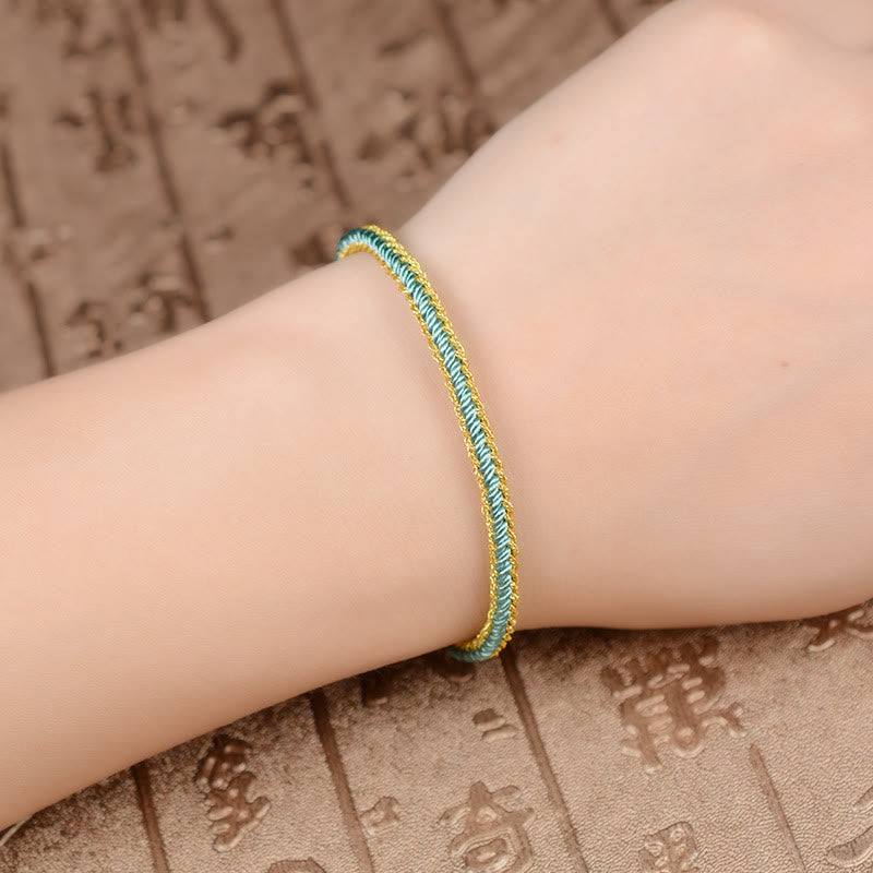Two-Color Rope Handcrafted Eight Thread Peace Knot Bracelet