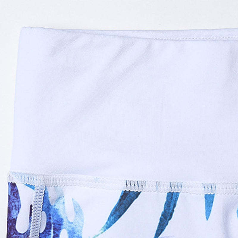 2Pcs Sunflower Flowers Leaves Print Top Pants Sports Fitness Yoga Women's Yoga Sets