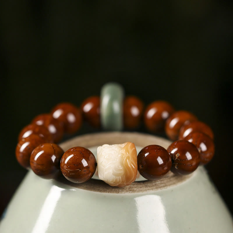 Purple Bodhi Seed Dancing Lion Wisdom Bracelet