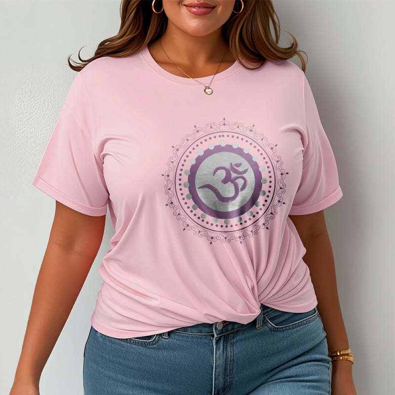 Om Mandala Pattern Cotton Tee T-shirt