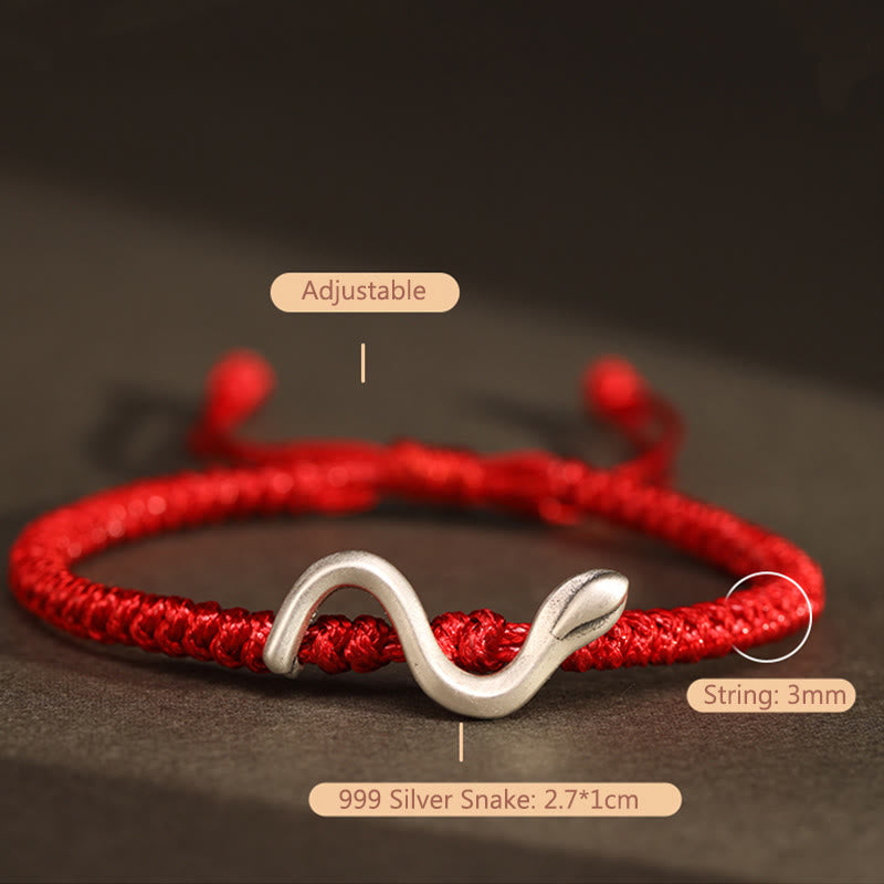 Red String 999 Sterling Silver Year of the Snake Strength Bracelet