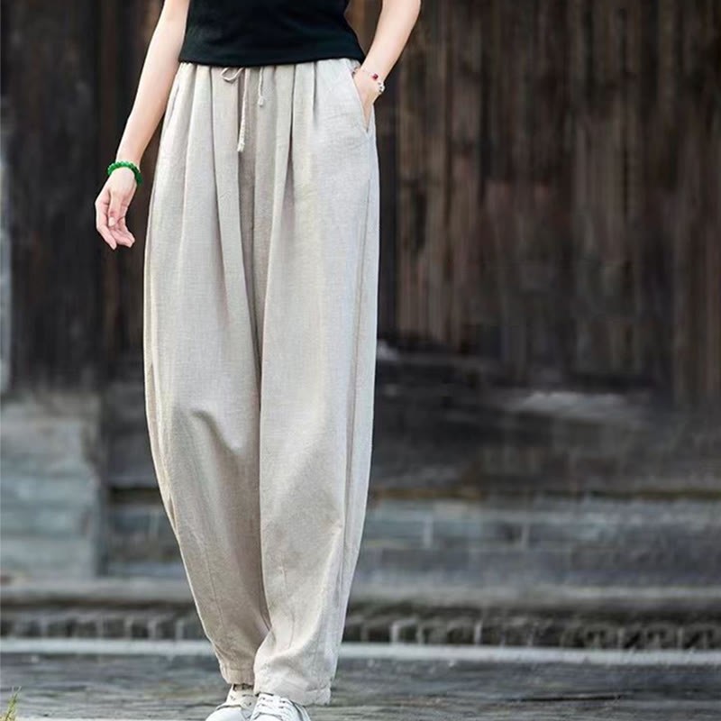 Plain Cotton Yoga Gym Women's Pants