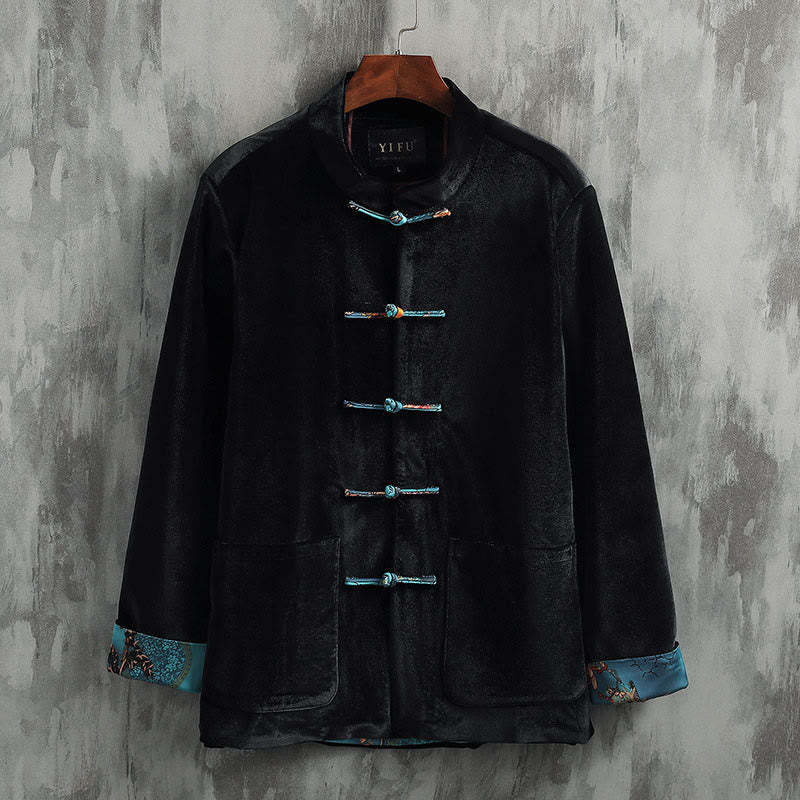 Tang Suit Frog-button Round Neck Cotton Men's Jacket Shirt Clothing