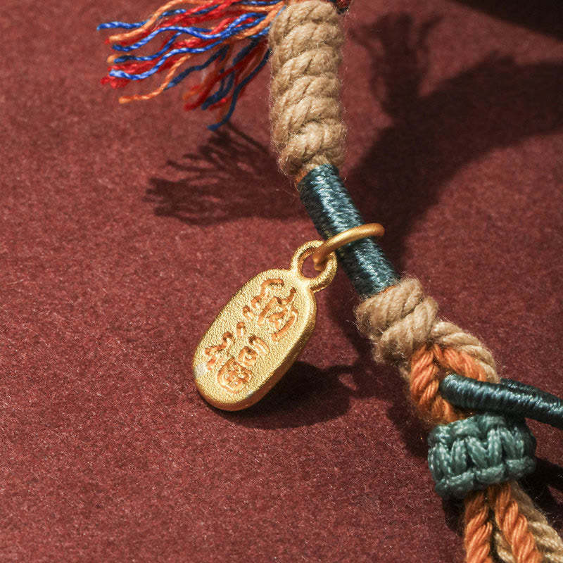Tibetan Hand-woven Colored Rope Adjustable Tassels Nafu Luck Bracelet