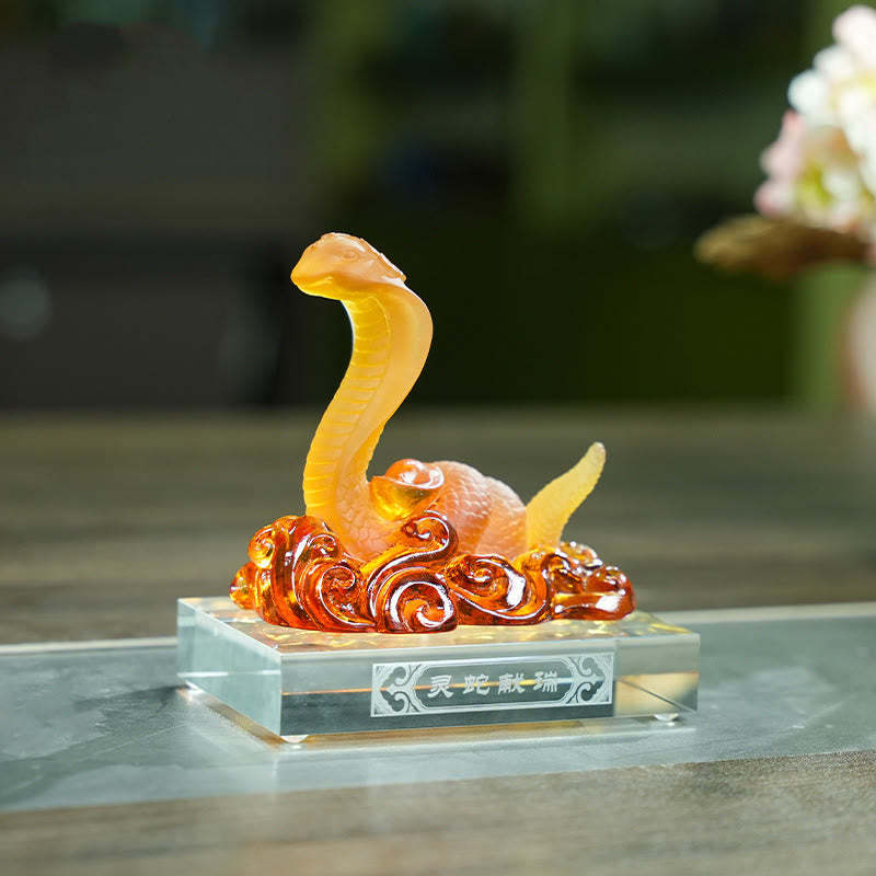 Year Of The Snake Ingot Liuli Art Piece Home Decoration