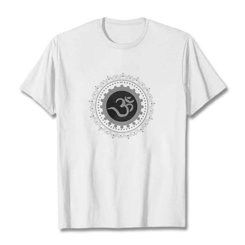 Om Mandala Pattern Cotton Tee T-shirt