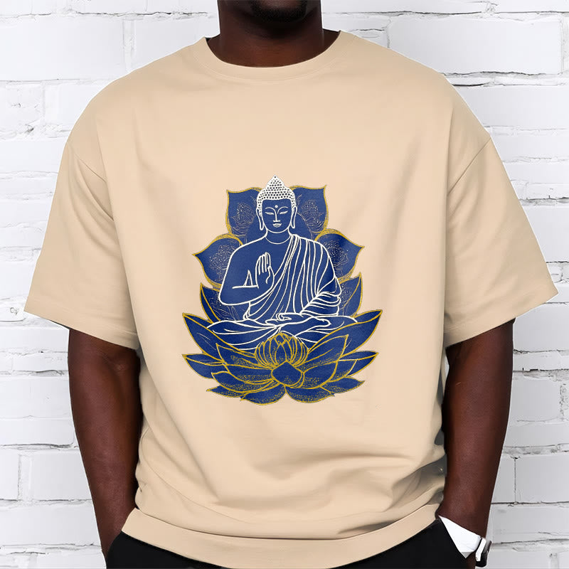 mystic zen Sitting On The Lotus Cotton Tee T-shirt