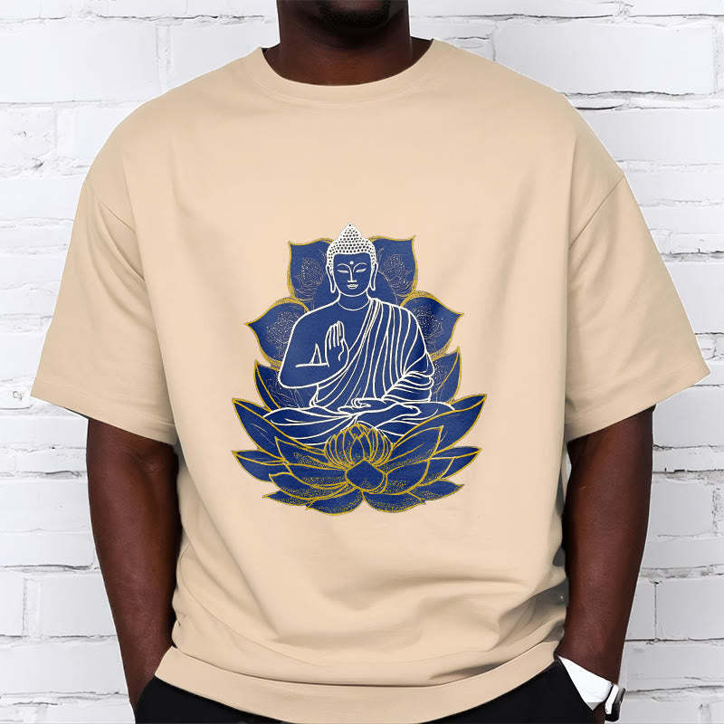 mystic zen Sitting On The Lotus Cotton Tee T-shirt
