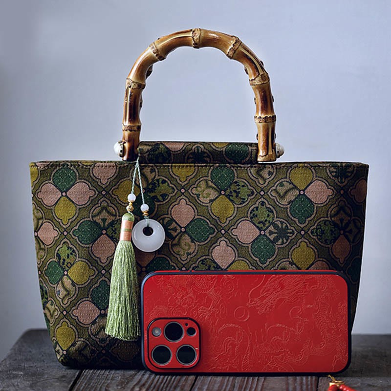 Green Leaves Handbag Metal Chain Crossbody Bag Shoulder Bag Cellphone Bag