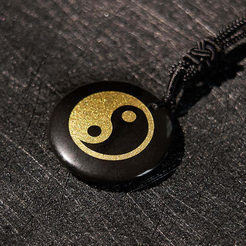 Various Crystal Amethyst Tiger Eye Green Aventurine Yin Yang Spiritual Necklace Pendant