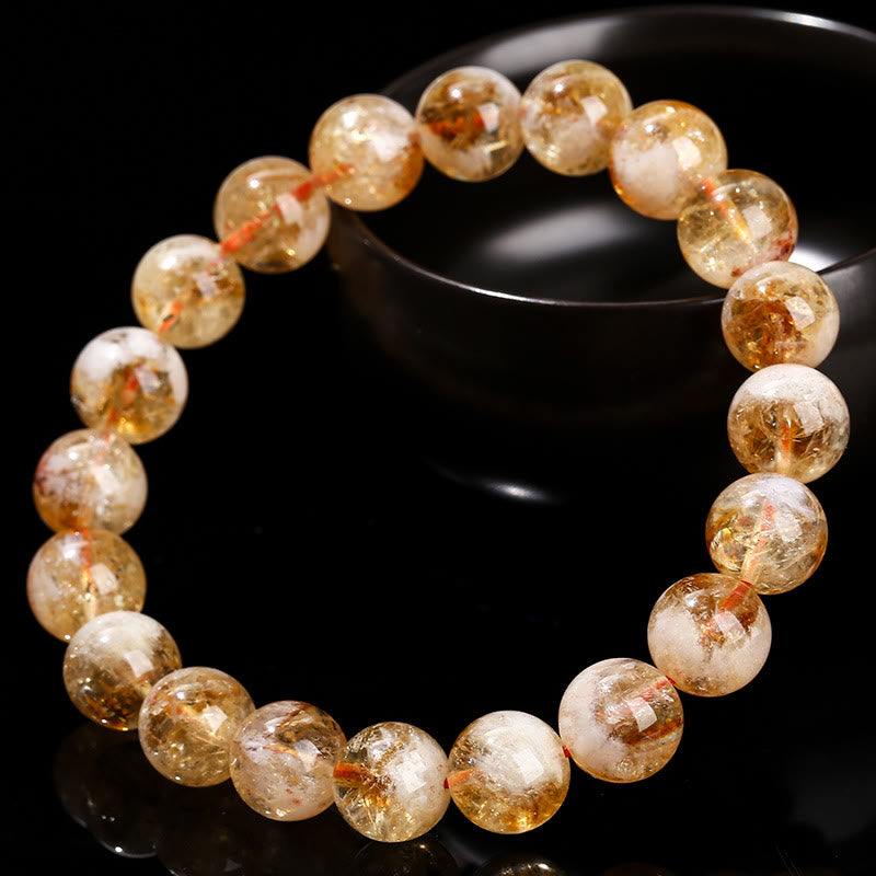 Natural Citrine Snowflake Crystal Prosperity Bracelet