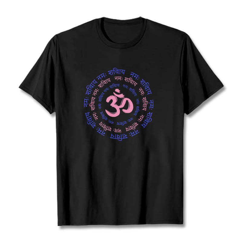 OM Mantra Character Sanskrit Cotton Tee T-shirt