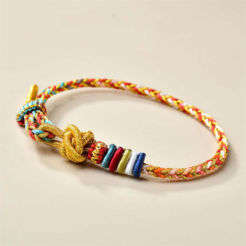 Handcrafted Colorful Gold Healing Braid Rope Bracelet