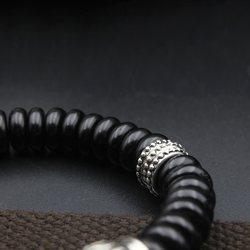 Natural Tibetan Coconut Shell Om Mani Padme Hum Positive Bracelet