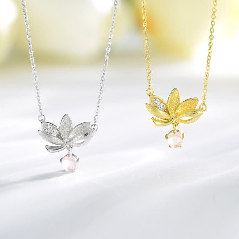 925 Sterling Silver Lotus Keep away evil spirits Necklace Pendant