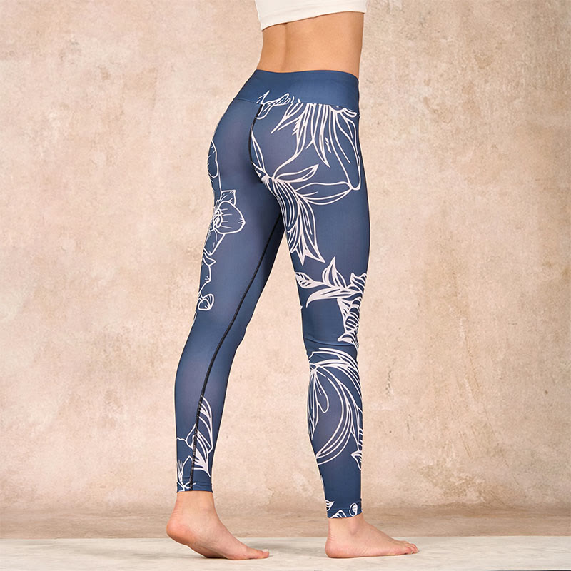 Peony Epiphyllum Flowers Print Gym Fitness Leggings Women's Yoga Pants