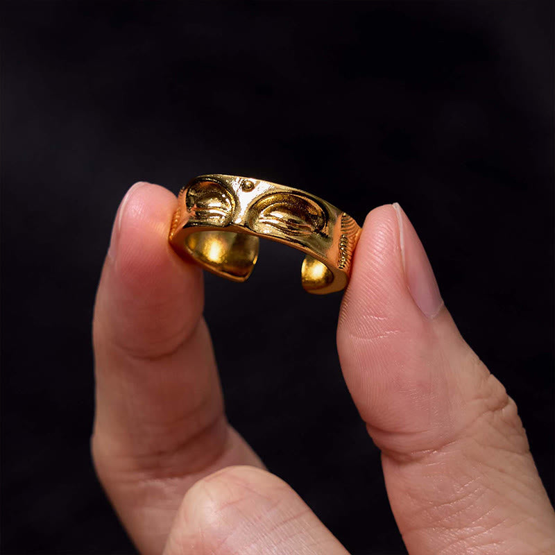 Golden Meditation mystic zen Serenity Copper Adjustable Ring