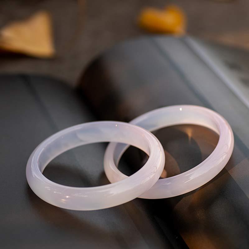 Natural Chalcedony Harmony Positive Bracelet Bangle